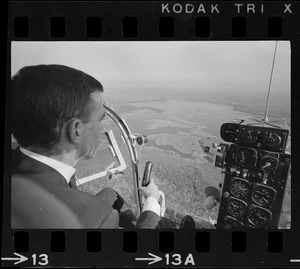 Wachusett Reservoir with helicopter pilot