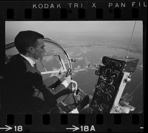 Wachusett Reservoir with helicopter pilot