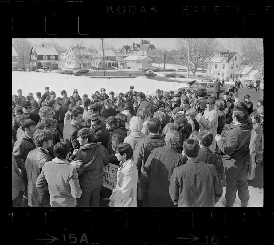 Arthur Hurley among students and striking teachers at Woburn High ...