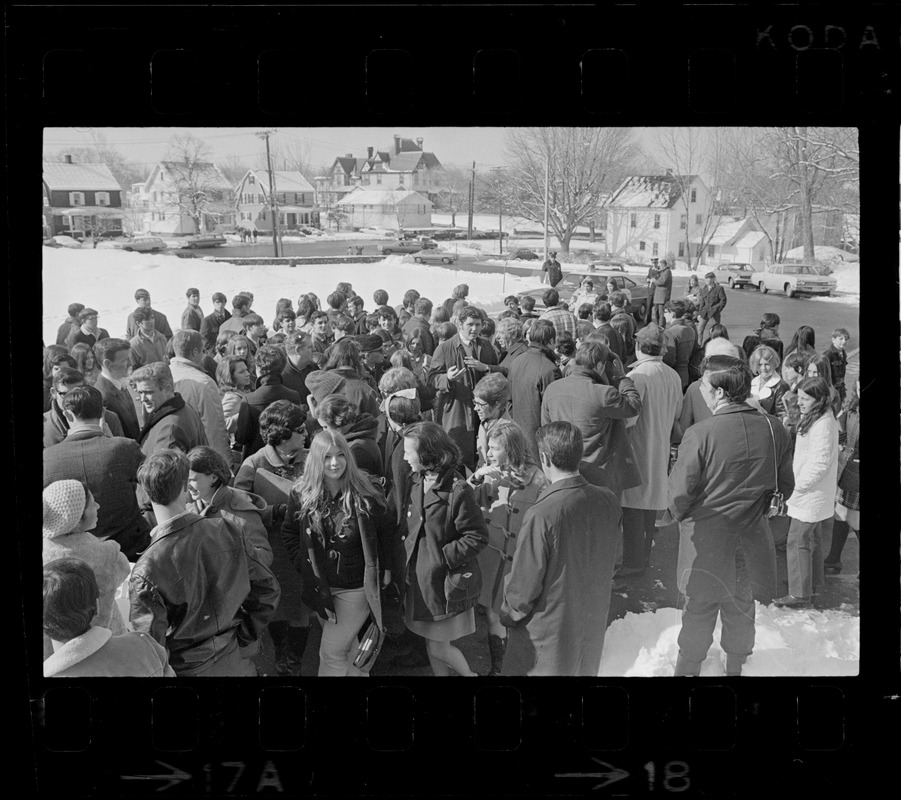 Arthur Hurley among students and striking teachers at Woburn High ...