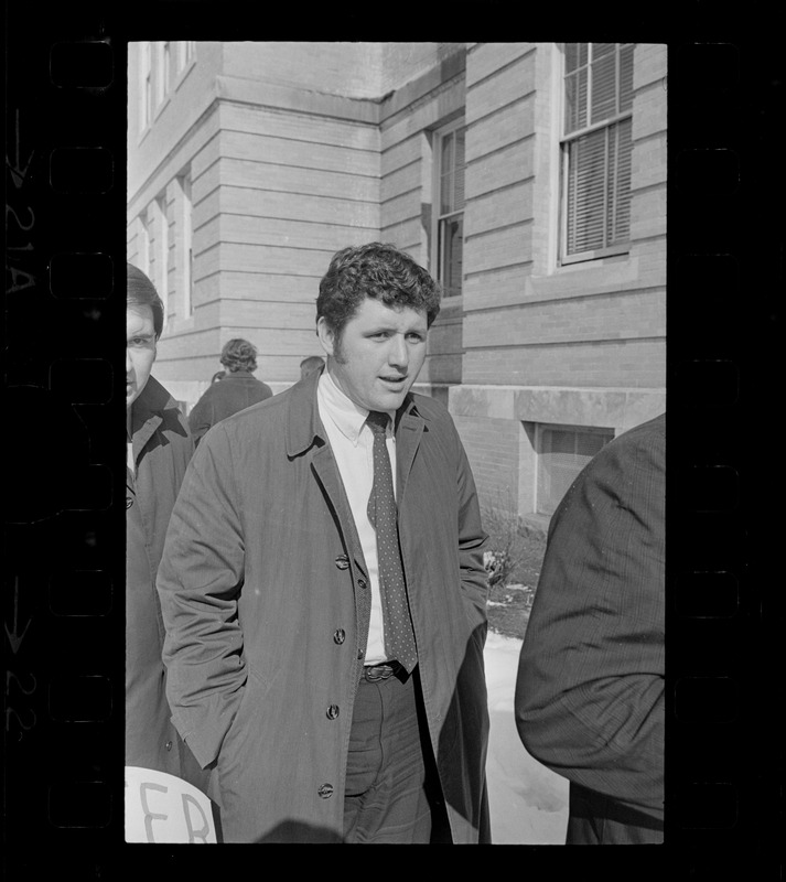 Arthur Hurley on the picket line at Woburn High School