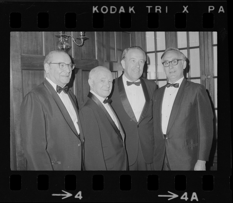 Present at the 38th Annual Jewish National Fund Dinner were, from left, Ben Nigrosh, president, Jewish National Fund, Max Kabatznick, honored for 50 years service, U. S. Sen. Henry Jackson, guest speaker, and George Shapiro, dinner chairman