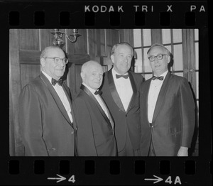 Present at the 38th Annual Jewish National Fund Dinner were, from left, Ben Nigrosh, president, Jewish National Fund, Max Kabatznick, honored for 50 years service, U. S. Sen. Henry Jackson, guest speaker, and George Shapiro, dinner chairman