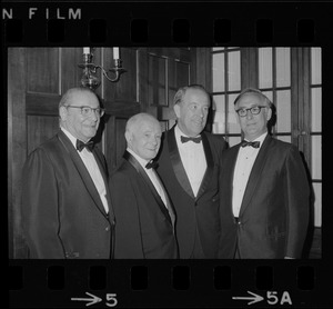 Present at the 38th Annual Jewish National Fund Dinner were, from left, Ben Nigrosh, president, Jewish National Fund, Max Kabatznick, honored for 50 years service, U. S. Sen. Henry Jackson, guest speaker, and George Shapiro, dinner chairman