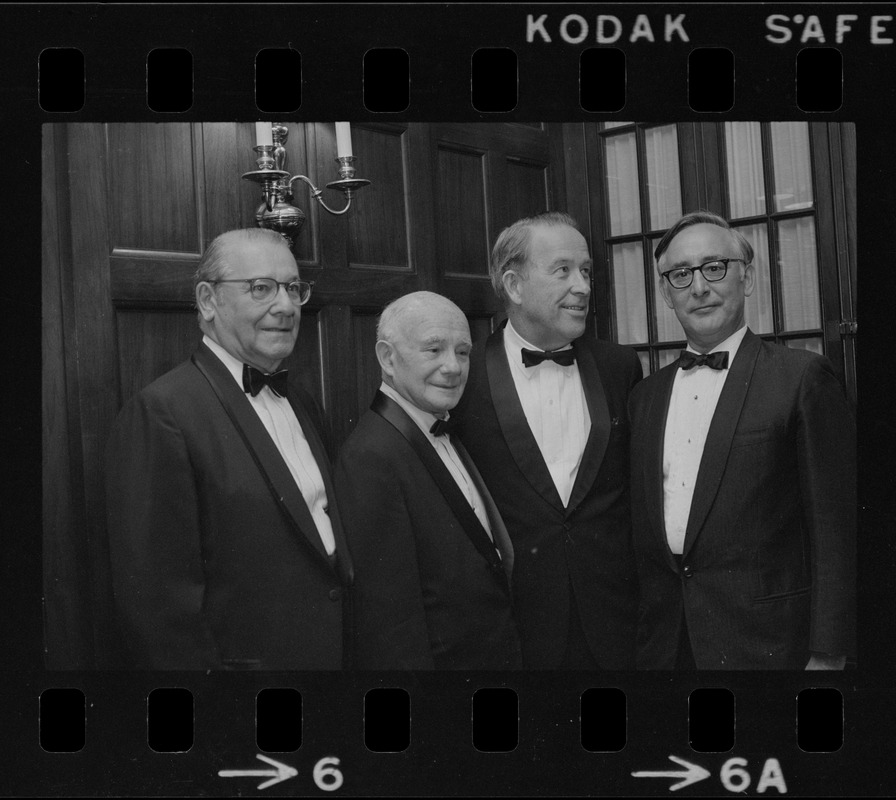 Present at the 38th Annual Jewish National Fund Dinner were, from left, Ben Nigrosh, president, Jewish National Fund, Max Kabatznick, honored for 50 years service, U. S. Sen. Henry Jackson, guest speaker, and George Shapiro, dinner chairman