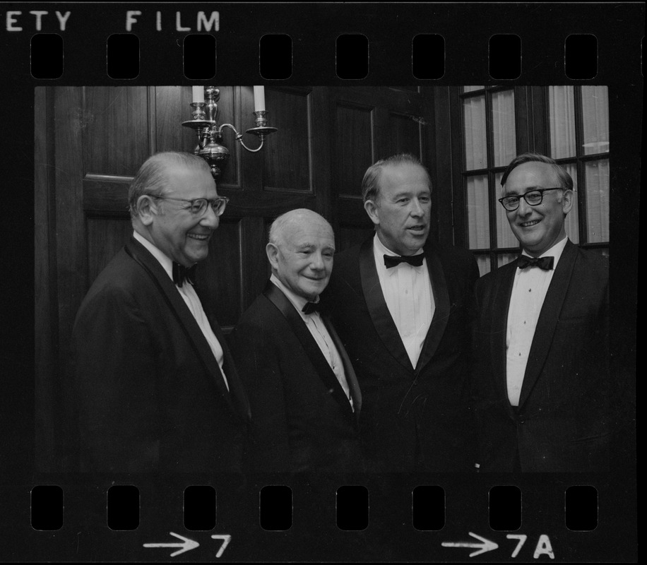 Present at the 38th Annual Jewish National Fund Dinner were, from left, Ben Nigrosh, president, Jewish National Fund, Max Kabatznick, honored for 50 years service, U. S. Sen. Henry Jackson, guest speaker, and George Shapiro, dinner chairman