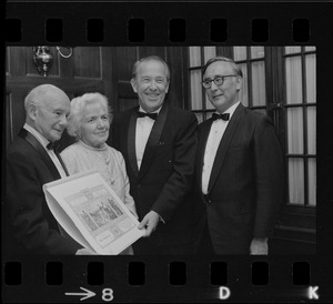 Max Kabatznick, possibly Rose Kabatznick, U. S. Sen. Henry Jackson, and George Shapiro at the 38th Annual Jewish National Fund Dinner