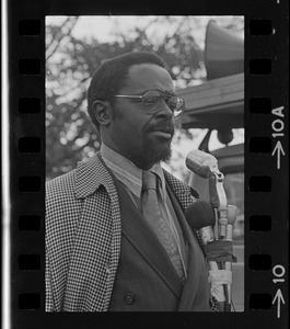 Possibly Dr. Desh Mission speaking during the Third World Walk for Liberation