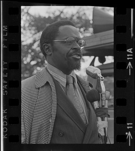 Possibly Dr. Desh Mission speaking during the Third World Walk for Liberation