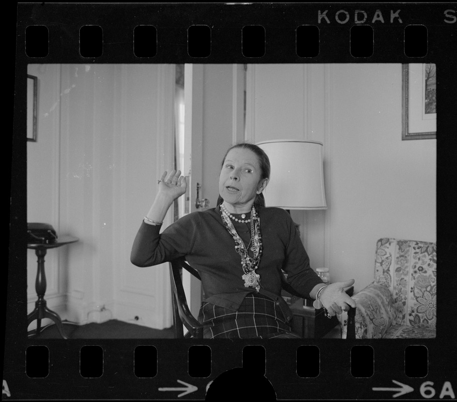 Ruth Gordon being interviewed at the Ritz-Carlton Boston