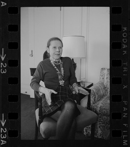 Ruth Gordon being interviewed at the Ritz-Carlton Boston
