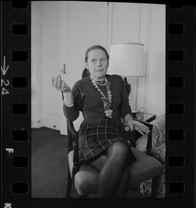 Ruth Gordon being interviewed at the Ritz-Carlton Boston
