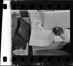 Photographic supplies in car trunk