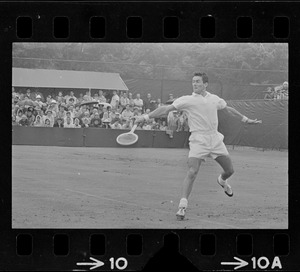 Pancho Gonzales playing in U. S. Professional Tennis Championship at Longwood Cricket Club