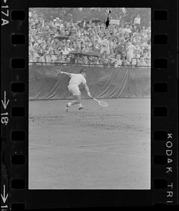 Pancho Gonzales playing in U. S. Professional Tennis Championship at Longwood Cricket Club