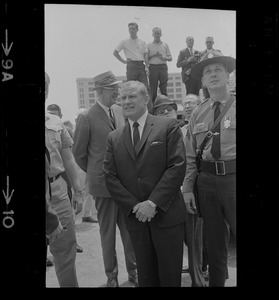 Massachusetts Governor John Volpe at South Boston Naval Annex for arrival of Gemini 9 aboard the U.S.S. Wasp carrier