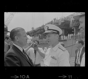 Massachusetts Governor John Volpe at South Boston Naval Annex for arrival of Gemini 9 aboard the U.S.S. Wasp carrier