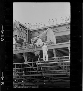 Gemini 9 arrives at South Boston Naval Annex on the U. S. S. Wasp