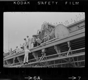 Gemini 9 arrives at South Boston Naval Annex on the U. S. S. Wasp