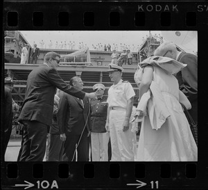 Massachusetts Governor John Volpe at South Boston Naval Annex for arrival of Gemini 9 aboard the U.S.S. Wasp carrier