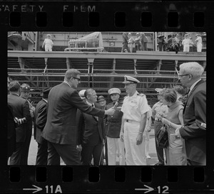 Massachusetts Governor John Volpe at South Boston Naval Annex for arrival of Gemini 9 aboard the U.S.S. Wasp carrier