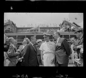 Massachusetts Governor John Volpe at South Boston Naval Annex for arrival of Gemini 9 aboard the U.S.S. Wasp carrier