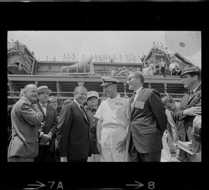 Massachusetts Governor John Volpe at South Boston Naval Annex for arrival of Gemini 9 aboard the U.S.S. Wasp carrier