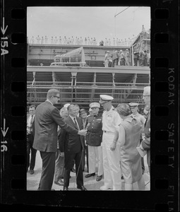 Massachusetts Governor John Volpe at South Boston Naval Annex for arrival of Gemini 9 aboard the U.S.S. Wasp carrier