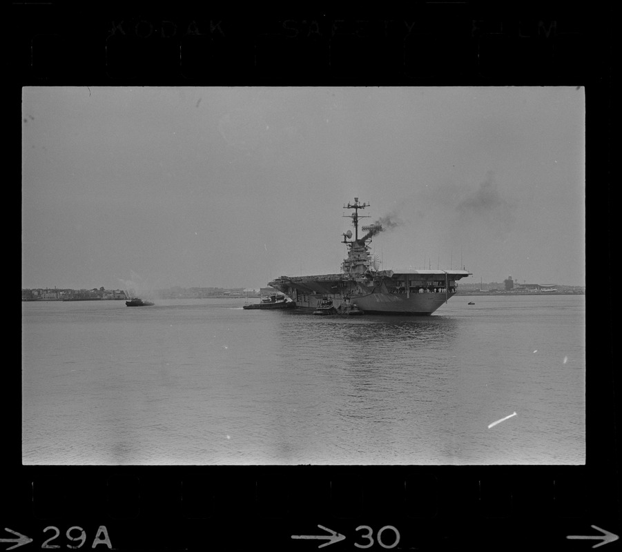 U.S.S. Wasp arriving at South Boston Naval Annex with the Gemini 9 ...