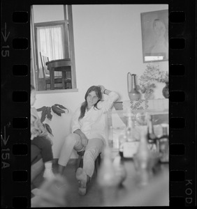 Woman in living room, Israel
