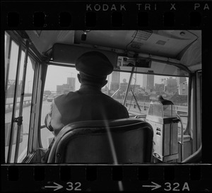 Bus driver Gerard Lambert waves to fellow bus driver in wrong-way lane on Southeastern Expressway