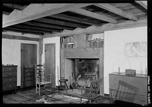 Saugus Iron works, West Bedroom, fireplace, interior