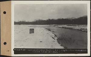 Prince River, looking upstream at mouth, drainage area = 13 square miles, flow = 110 cubic feet per second = 8.5 cubic feet per second per square mile, Worcester County, Mass., 11:00 AM, Mar. 22, 1933