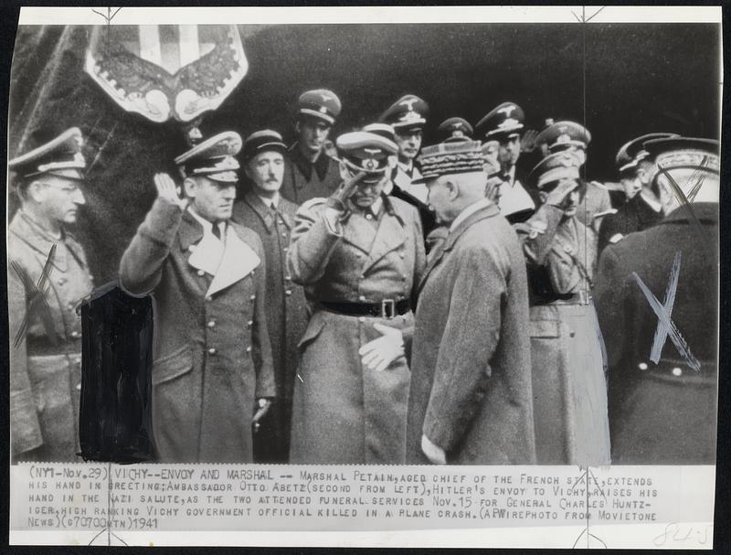 Vichy Envoy and Marshal Marshal Petain, aged Chief of the French