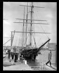 Unidentified docked sailing ship