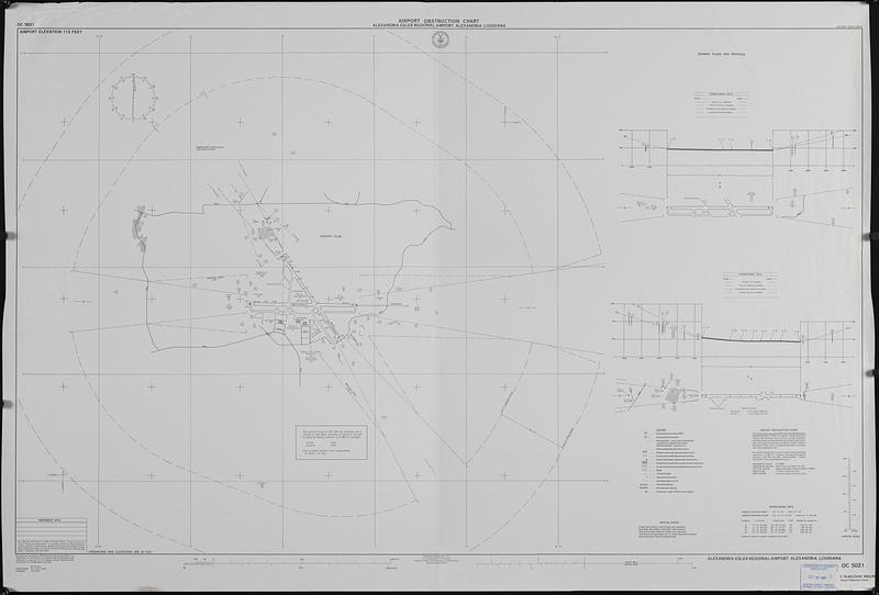 Airport obstruction chart, OC 5021, Alexandria Esler Regional Airport, Alexandria, Louisiana
