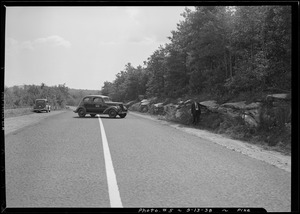Automobile accident, Daniel Shays Highway, Pelham, Mass., Sep. 13, 1938