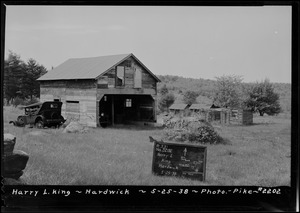 Harry L. King, garage and henhouse, Hardwick, Mass., May 25, 1938