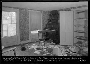 Frank J. Whitney estate, looking northeasterly in northwest room, first floor, Dana, Mass., Aug. 22, 1938