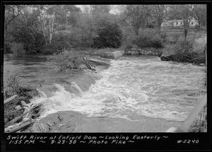 Swift River, flood photo, looking easterly at Enfield Dam, Mass., 1:55 PM, Sept. 23, 1938