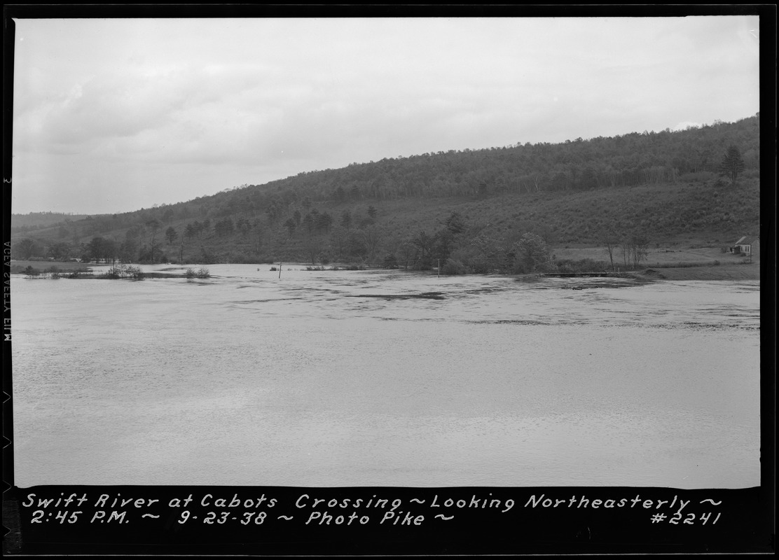 Swift River, flood photo, looking northeasterly at Cabot's crossing, Enfield, Mass., 2:45 PM, Sept. 23, 1938