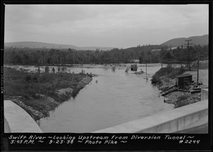 Swift River, flood photo, looking upstream from diversion tunnel, Mass., 3:45 PM, Sept. 23, 1938