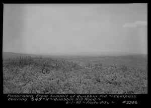 Panorama from summit of Quabbin Hill, compass bearing S45°W, Quabbin Hill Road, Quabbin Reservoir, Mass., June 1, 1940