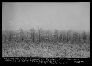 Panorama from summit of Quabbin Hill, compass bearing S35°E, Quabbin Hill Road, Quabbin Reservoir, Mass., June 1, 1940