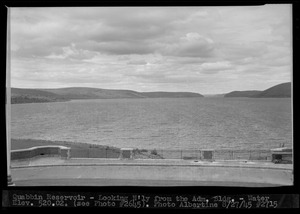Quabbin Reservoir, looking northerly from the Administration Building, water elevation 520.02, Quabbin Reservoir, Mass., Aug. 27, 1945