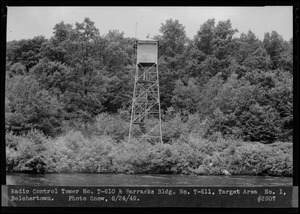 Radio Control Tower No. T-610 and Barracks Building No. T-611, Target Area No. 1, Belchertown, Mass., Jun. 24, 1949