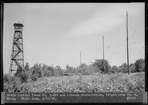 Radio Control Tower No. T-625 and antenna installation, Target Area No. 4, Ware, Mass., Jun. 24, 1949