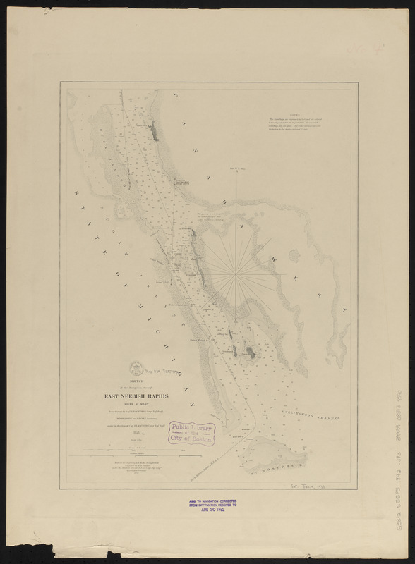 Sketch of the navigation through East Neebish Rapids, River St. Marys