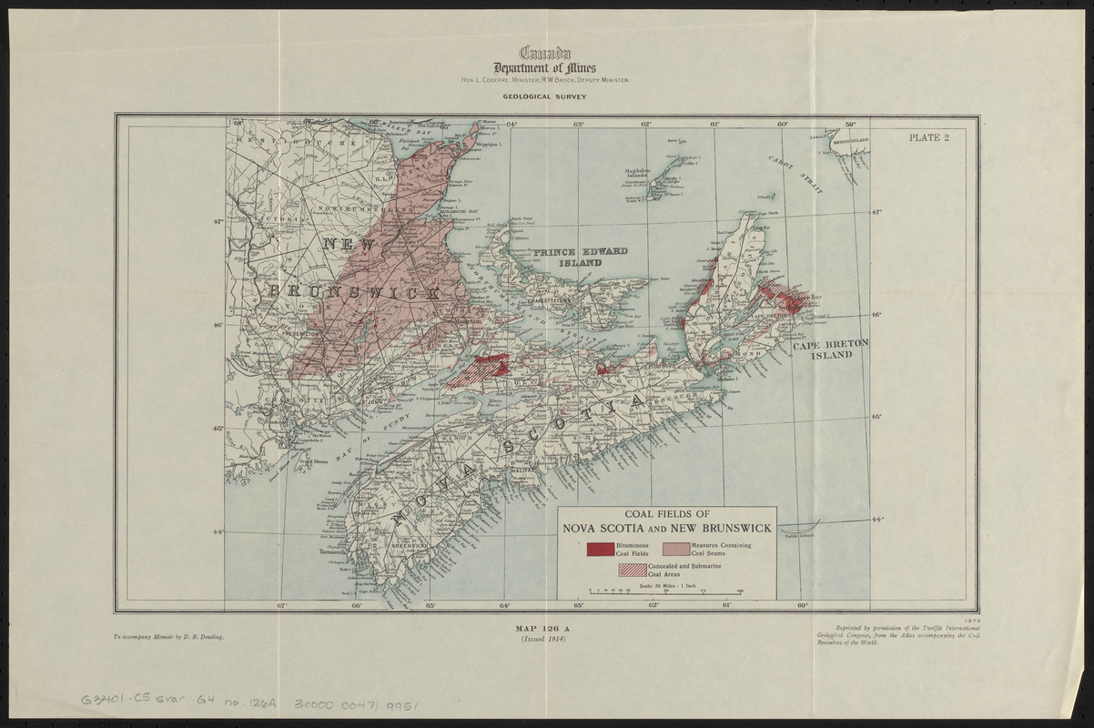 Coal fields of Nova Scotia and New Brunswick - Norman B. Leventhal Map ...