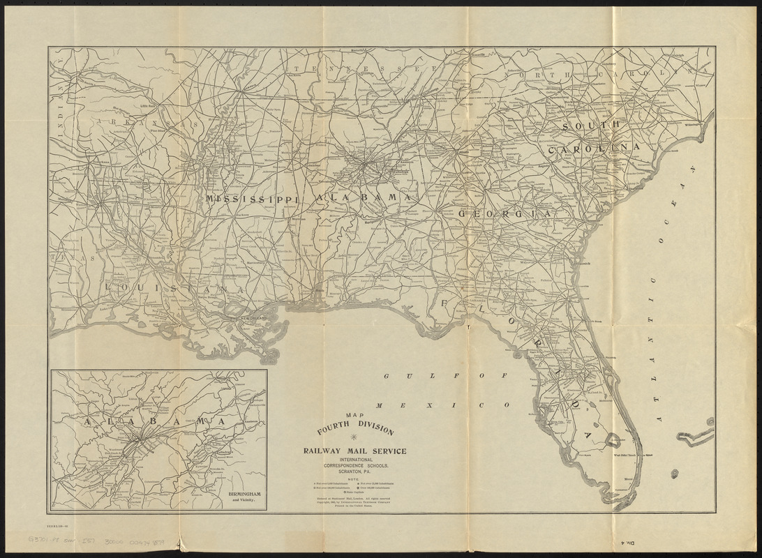 Map fourth division railway mail service